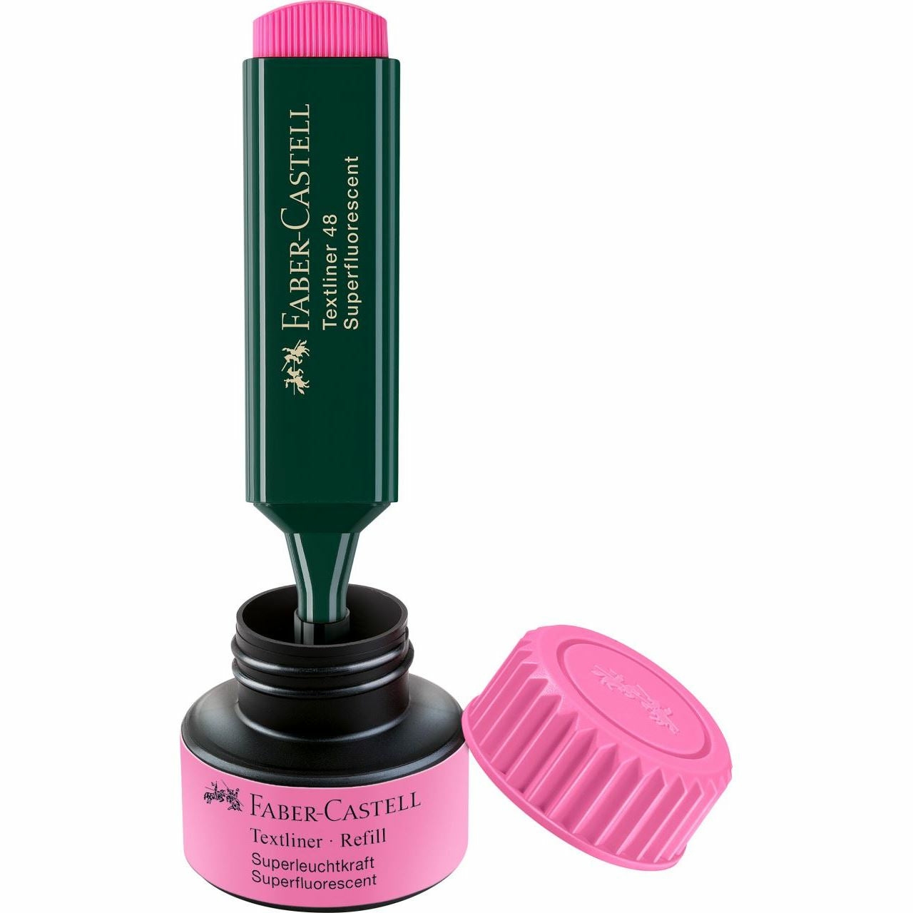 Faber-Castell Textmarker-Nachfüllung 1549 für Textliner Grip Marker 1543, 1546 – Pink, 1–5 mm, 30 ml