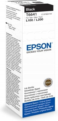 Epson T6641 Schwarz Tintenpatrone (Original) – 70 ml – für L100/L110/L200 …