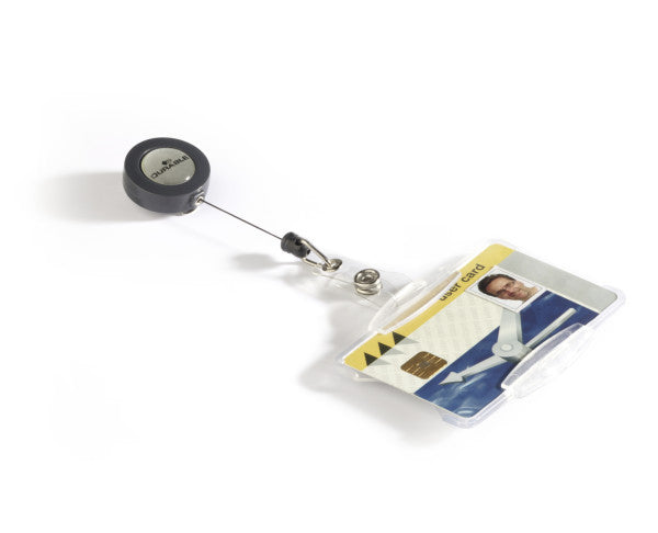 Durable Ausweishalter – für 1 Ausweis – mit Jojo und Clip – transparent – 85×54 mm – 10 Stk.