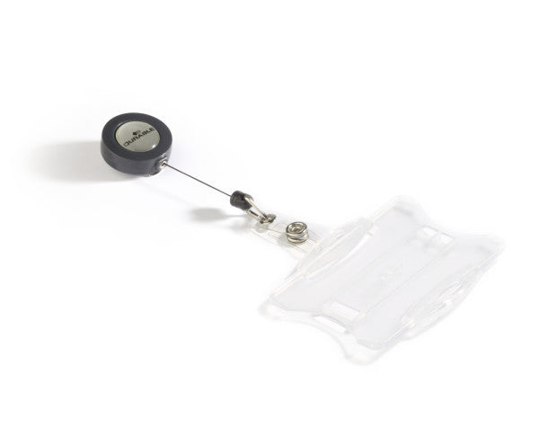 Durable Ausweishalter – für 1 Ausweis – mit Jojo und Clip – transparent – 85×54 mm – 10 Stk.
