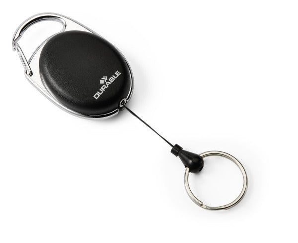Durable Ausweishalter – Jojo-Mechanismus, LED, Schlüsselkette, schwarz, 1 Stück