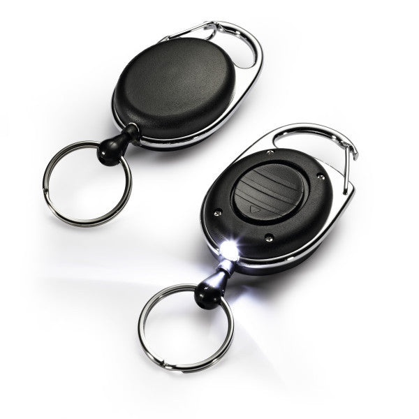 Durable Ausweishalter – Jojo-Mechanismus, LED, Schlüsselkette, schwarz, 1 Stück
