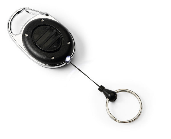 Durable Ausweishalter – Jojo-Mechanismus, LED, Schlüsselkette, schwarz, 1 Stück