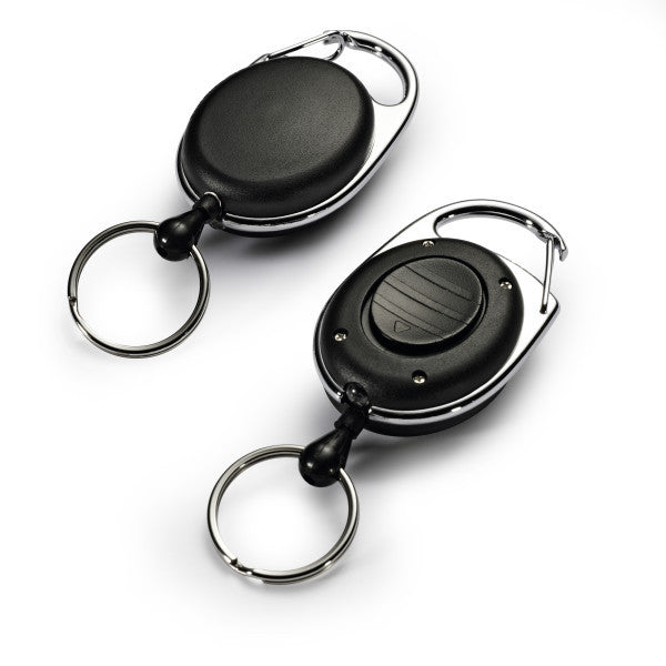Durable Ausweishalter – Jojo-Mechanismus, LED, Schlüsselkette, schwarz, 1 Stück