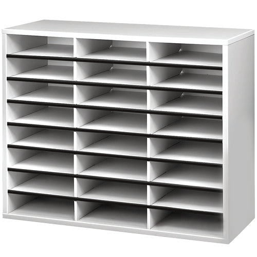 Fellowes Post- und Broschüren Manager Sammelbox – für 36 A4-Fächer, 595 × 737 × 302 mm, weiss, Melamin