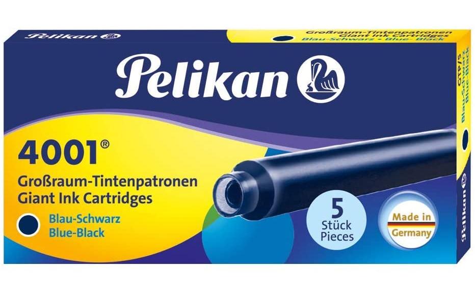 Pelikan Tintenpatronen 4001 – Blau-Schwarz, dokumentenecht, geruchsarm, 5 Stk.