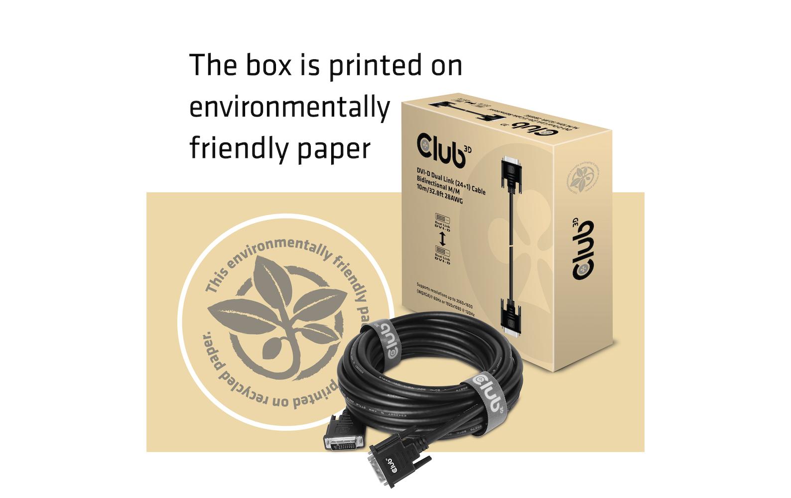 CLUB3D DVI-D Kabel 2560×1600 – 3 m