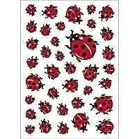 HERMA Schmucketiketten – Motiv Marienkäfer – Papier, hochglänzend, 111 Stk, 3 Bogen