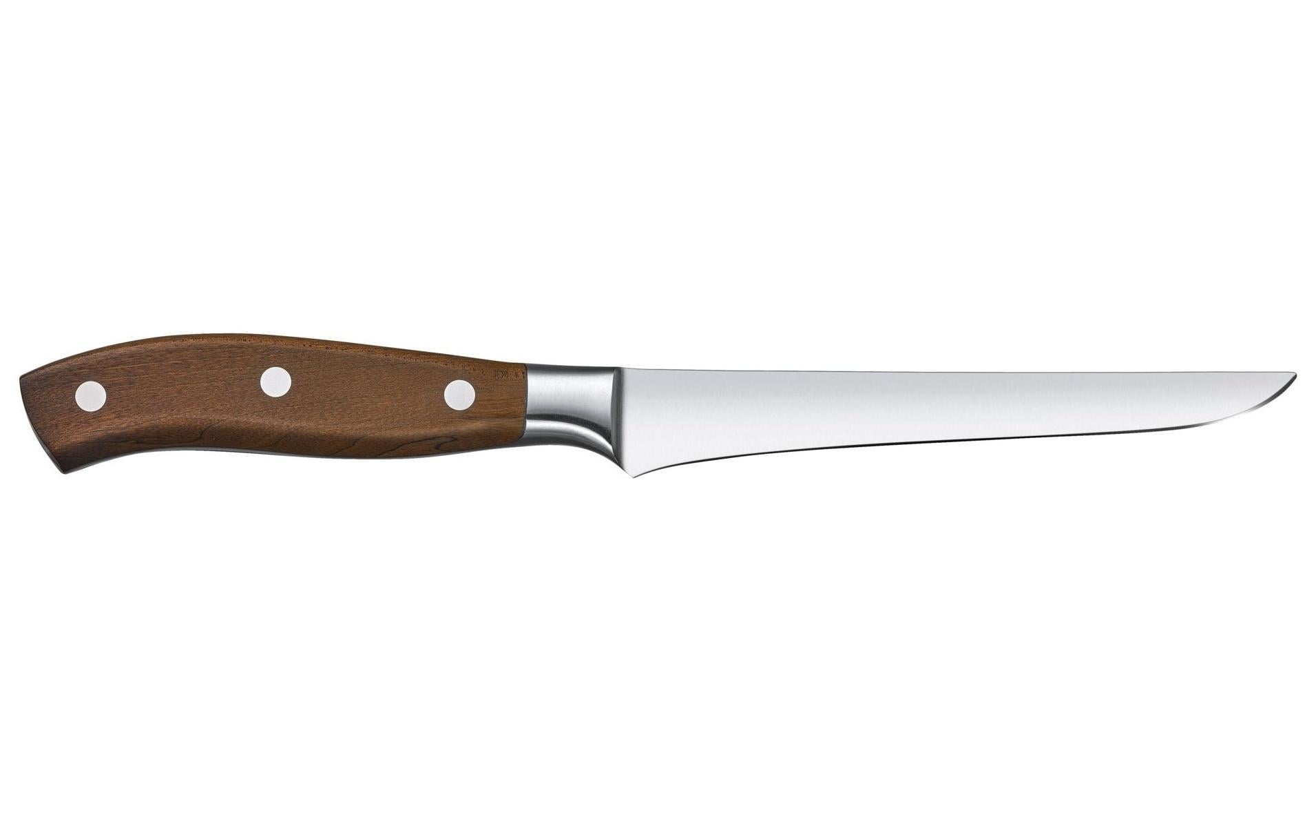 Victorinox Ausbeinmesser – gerade Klinge – Klingenlänge 15 cm – Edelstahlklinge, Holzgriff – Silber
