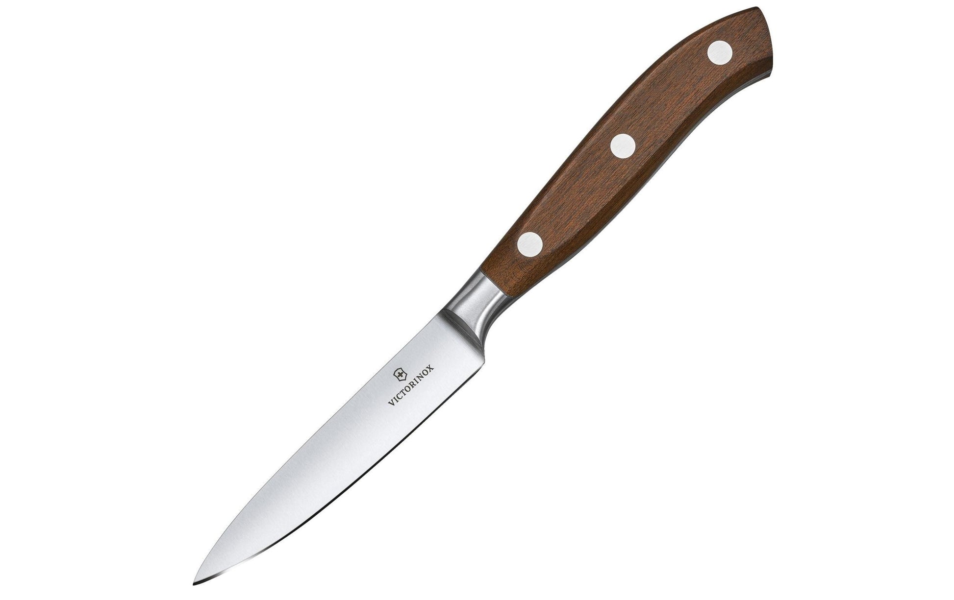 Victorinox Officemesser – 10 cm, gerade Klinge – Edelstahl; Griff Holz (Ahorn) – Silber