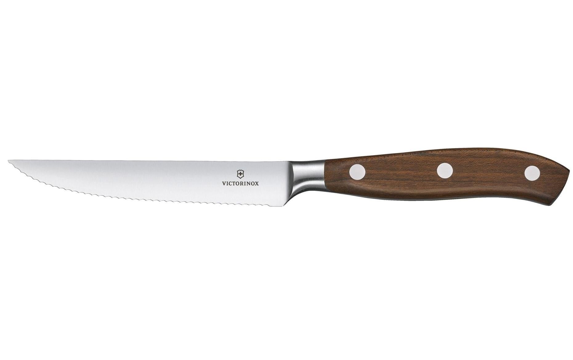 Victorinox Steakmesser – Edelstahl, Wellenschliff, 12 cm, Braun, 1 Stk.