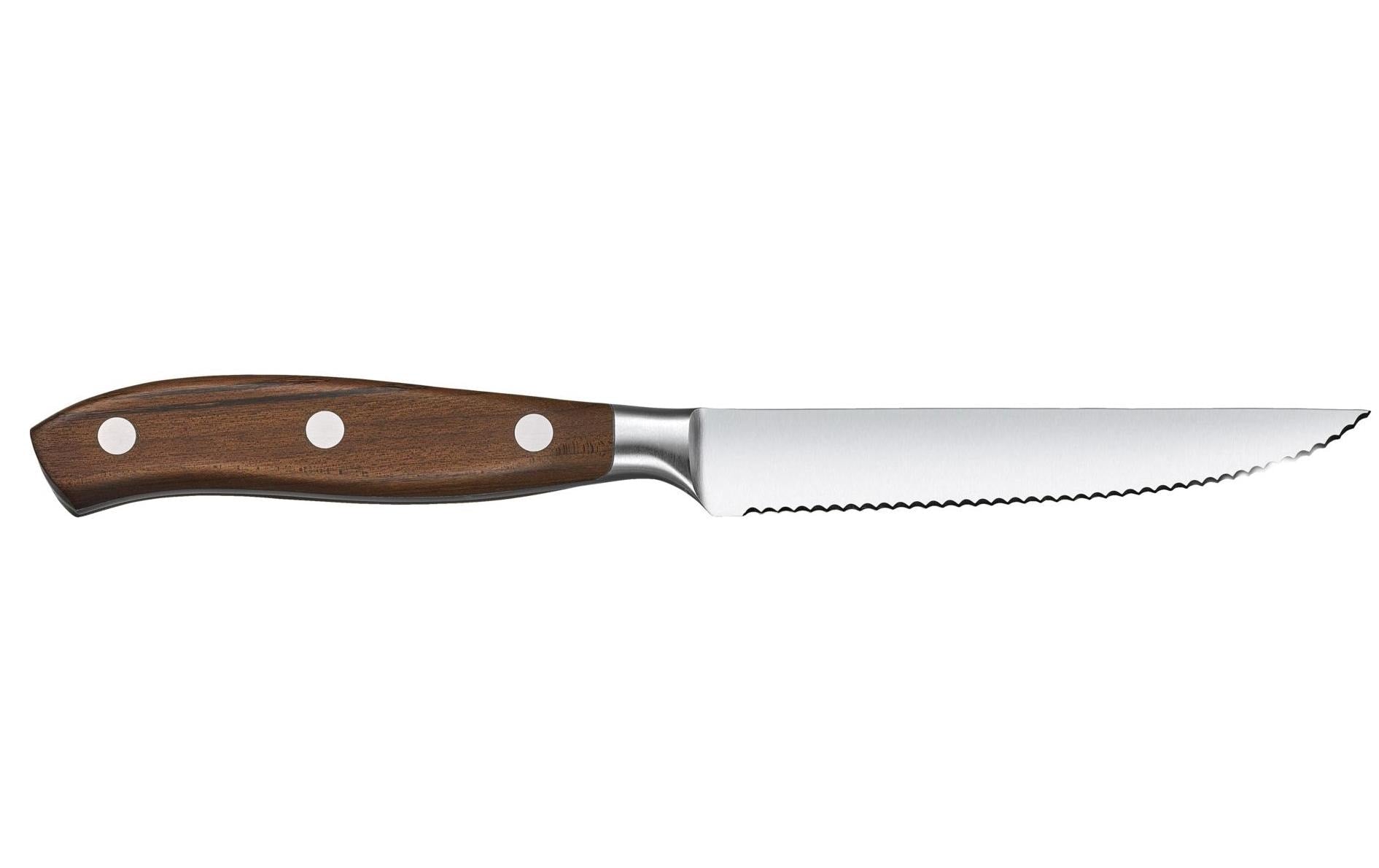 Victorinox Steakmesser – Edelstahl, Wellenschliff, 12 cm, Braun, 1 Stk.