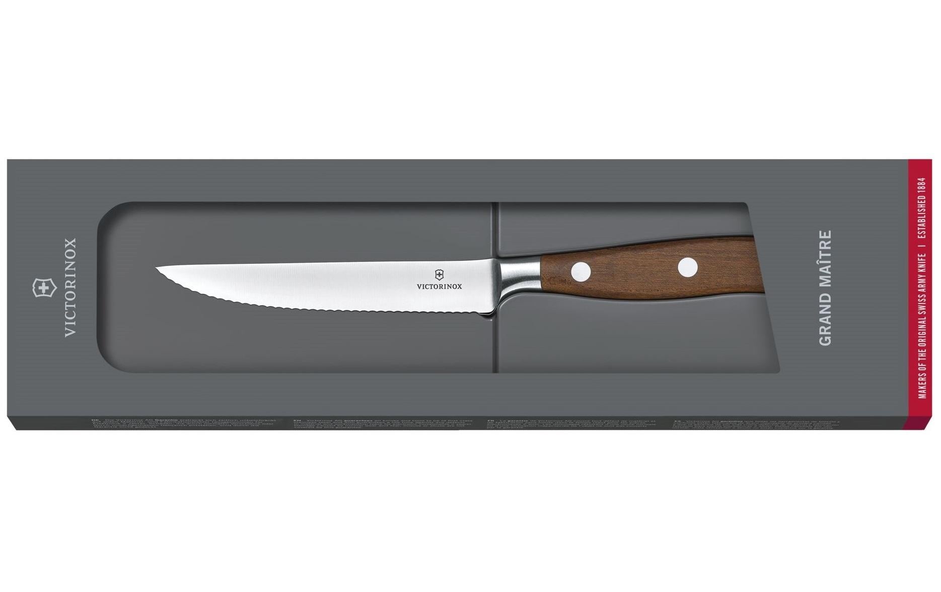 Victorinox Steakmesser – Edelstahl, Wellenschliff, 12 cm, Braun, 1 Stk.