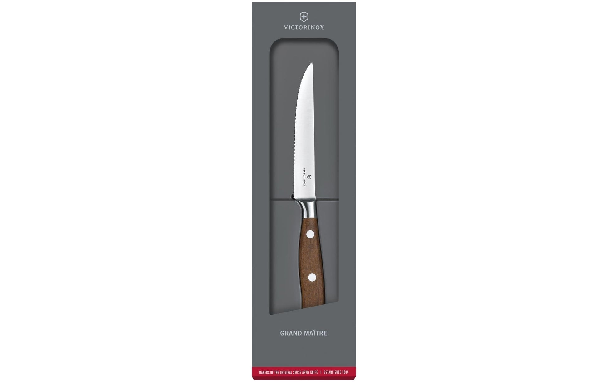 Victorinox Steakmesser – Edelstahl, Wellenschliff, 12 cm, Braun, 1 Stk.