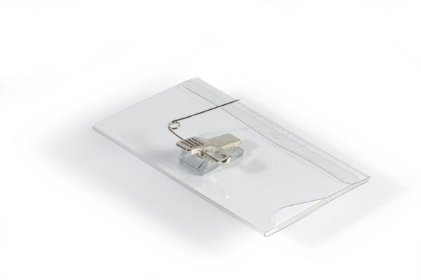 Durable Namensschild – 90 × 54 mm, transparent, 50er-Pack
