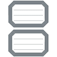 HERMA Schuletiketten Vario – Motiv Rahmen Grau – 55 × 82 mm, 12 Stk, 6 Bogen, Papier, permanent haftend