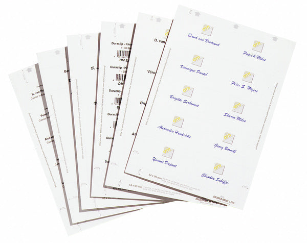 Durable Schuletiketten – 90 × 54 mm, 200 Stk, 20 Bogen, Papier