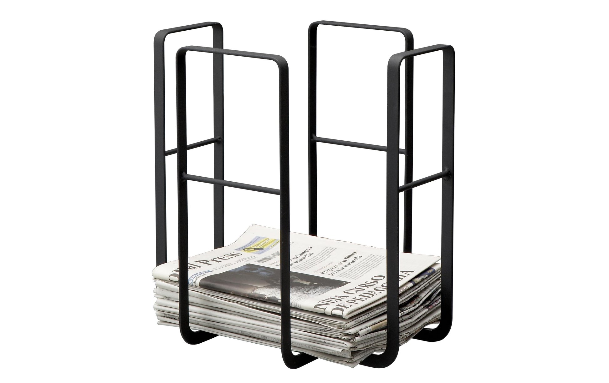 Yamazaki Zeitschriftenständer – Stahl – Schwarz – 350 × 275 × 350 mm