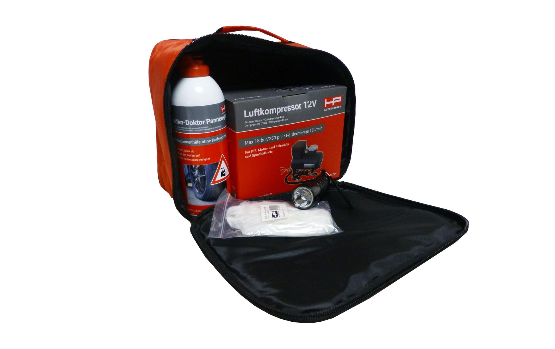 HP Autozubehör Reifenreparatur-Set – für Auto – 12 V (Zigarettenanzünder) – 18 bar