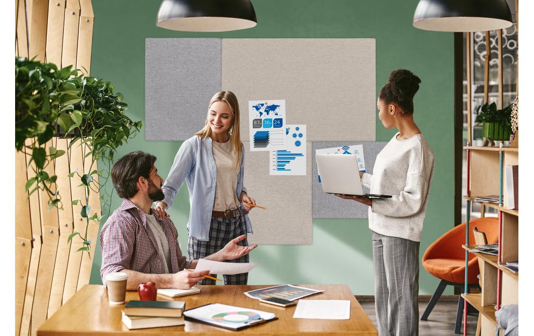 Legamaster Pinnwand – Filz – 75 × 100 cm, grau, Board-Up