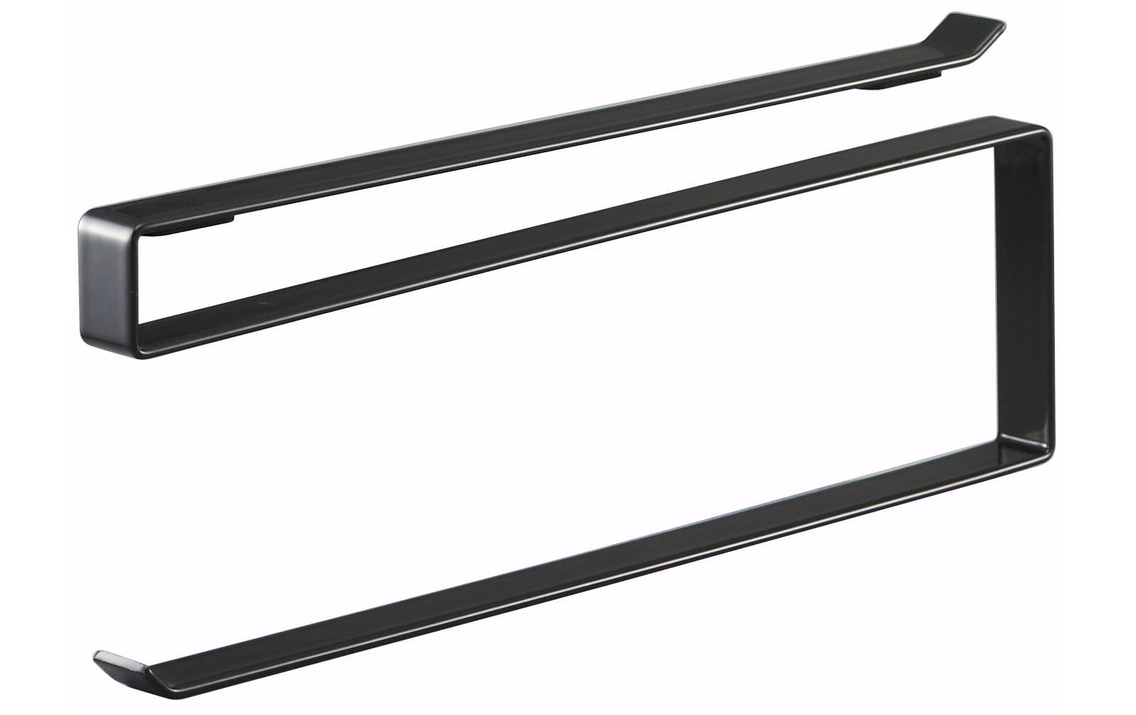 Yamazaki Küchenrollenhalter Edelstahl, 26 × 1,5 × 9,5 cm, Schwarz