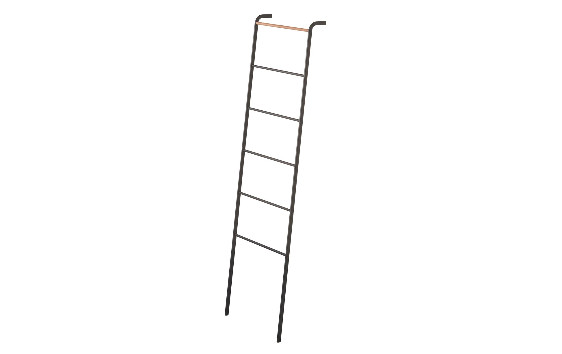 Yamazaki Garderobenständer – mit Kleiderablage, Stahl/Holz, Schwarz, 45 × 24 × 160 cm