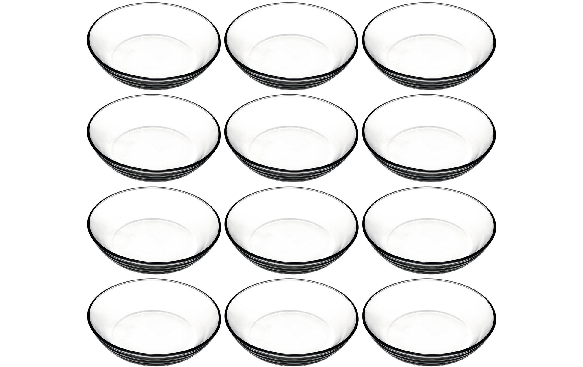 Montana Speiseteller – 12er Set, Ø 14,5 cm, H 3,0 cm, Kalk-Natron-Glas, Weiss, spülmaschinenfest