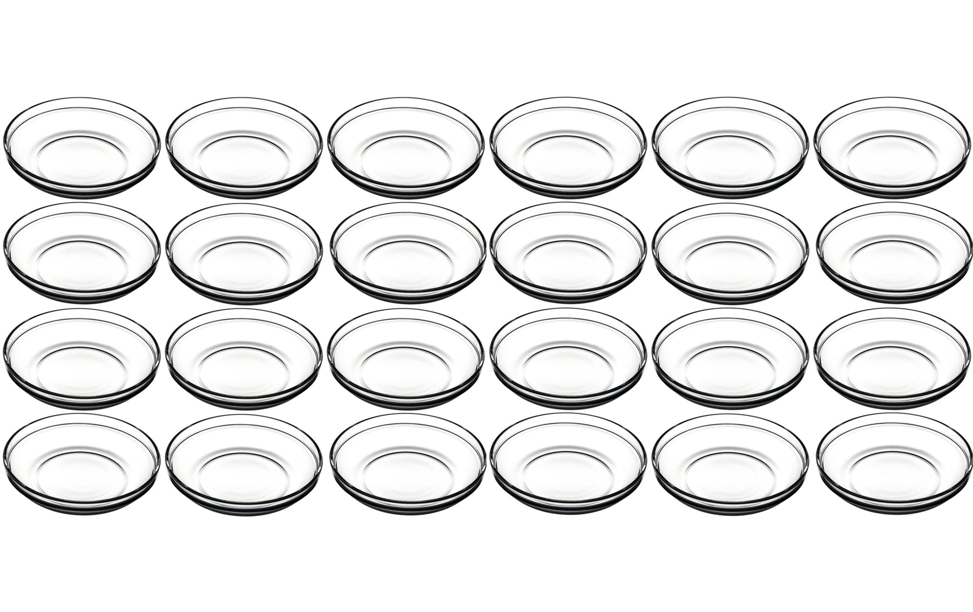 Montana Speiseteller – 24er Set, Ø 16,5 cm, Kalk-Natron-Glas, Transparent, spülmaschinenfest, mikrowellenfest