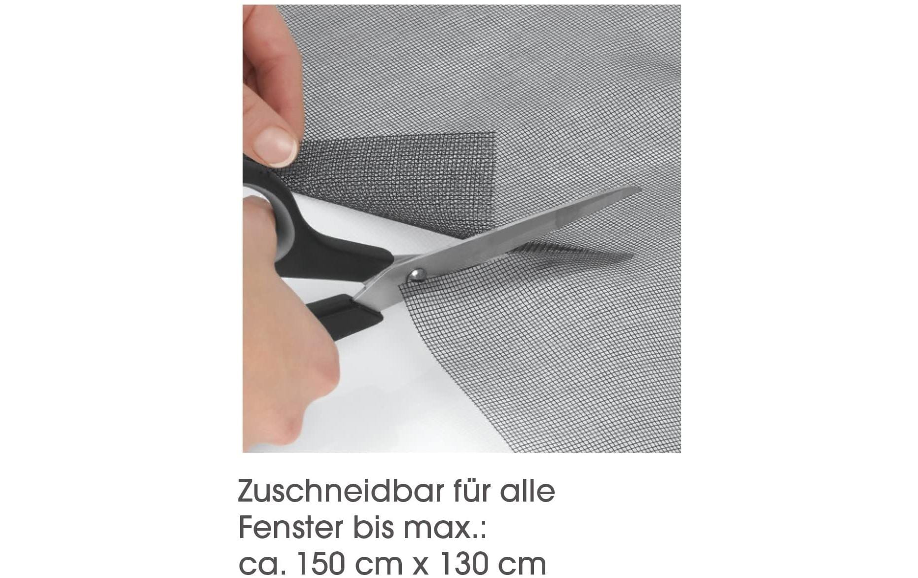 EASYmaxx Fenster-Fliegengitter – 150 × 130 cm – Schwarz – Magnetbefestigung, zuschneidbar – für Fluginsekten