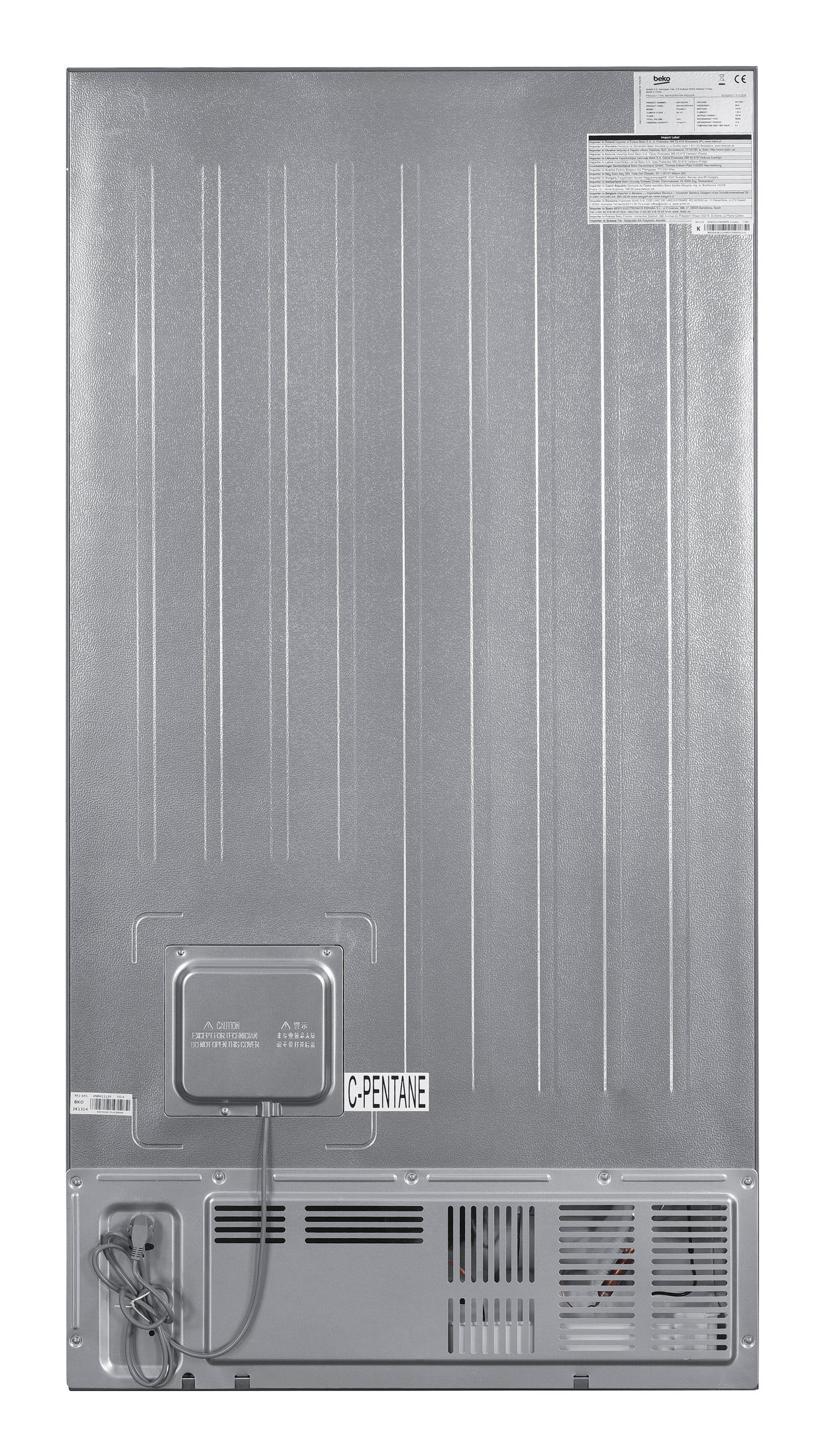 Beko Side-by-Side SBS350 – 532 l, 230 V, Kompressor, Energieeffizienzklasse C
