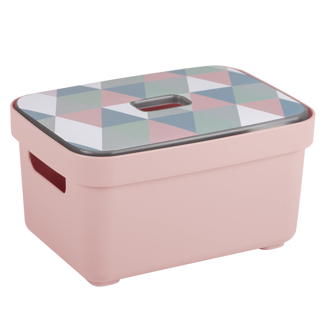 Sigma home Aufbewahrungsbox 2,5 l (ohne Deckel) – Kunststoff – Rosa – mit Griff – 177 × 128 × 93 mm