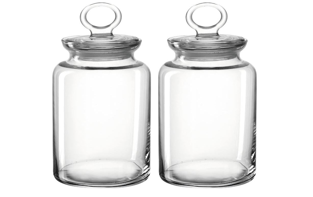 Montana Vorratsdose 1,5 l, Ø 12 × 22 cm, Glas, Transparent, 2 Stk.