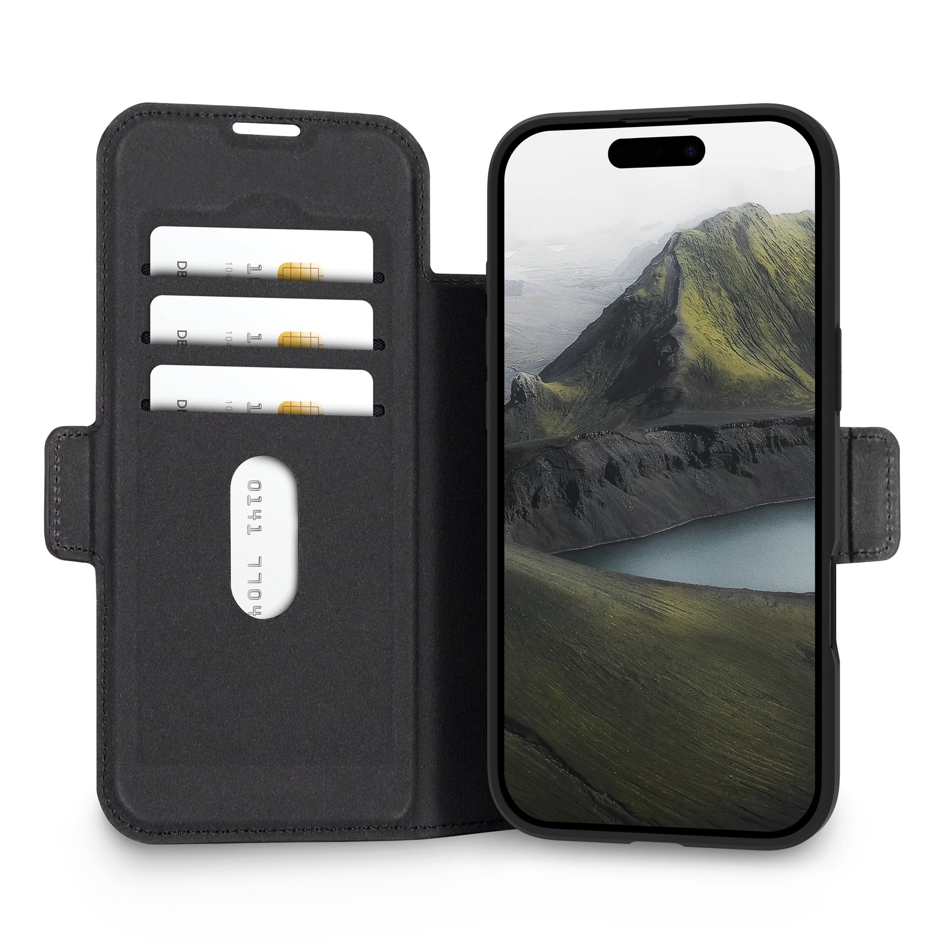 dbramante1928 Oslo Pro Wallethülle – für Apple iPhone 17 Air, MagSafe, 3 Kartenfächer, PU, Schwarz