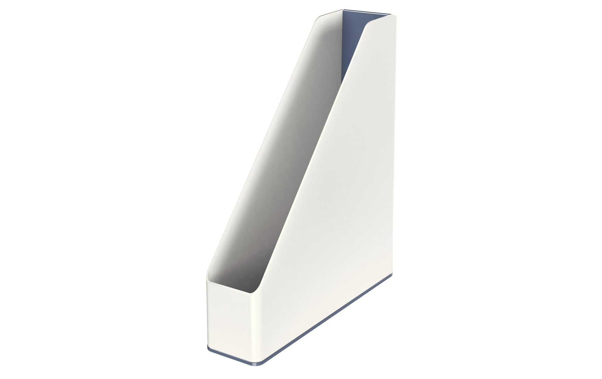 Leitz WOW Stehsammler – für A4, weiss/blau, Polystyrol (PS), B 73 × H 318 × T 272 mm