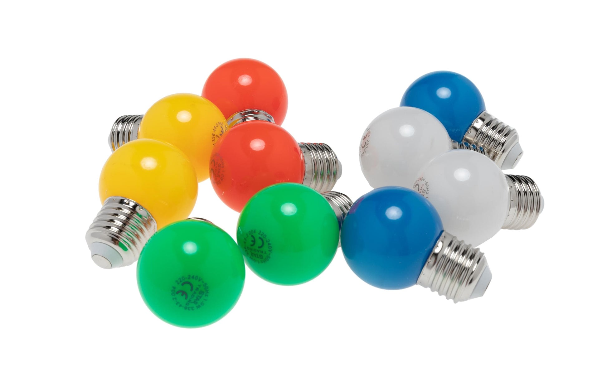 Star Trading LED-Leuchtmittel E27 G45 – RGB, 15 lm, 1 W – 10 Stk., PC-Cover