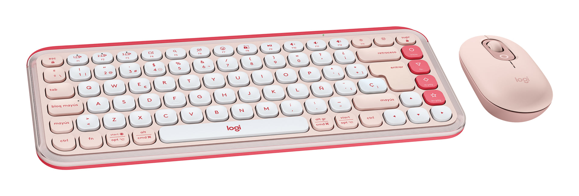 Logitech POP Icon Combo – Tastatur, ES-Layout (ES), Rosa