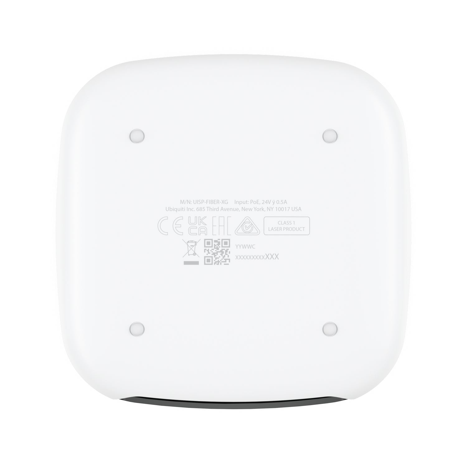Ubiquiti UISP Fiber XG-PON CPE – 10 Gbit/s, 1×RJ45 (2.5G), 1×SC/APC, PoE, Schwarz/Weiss