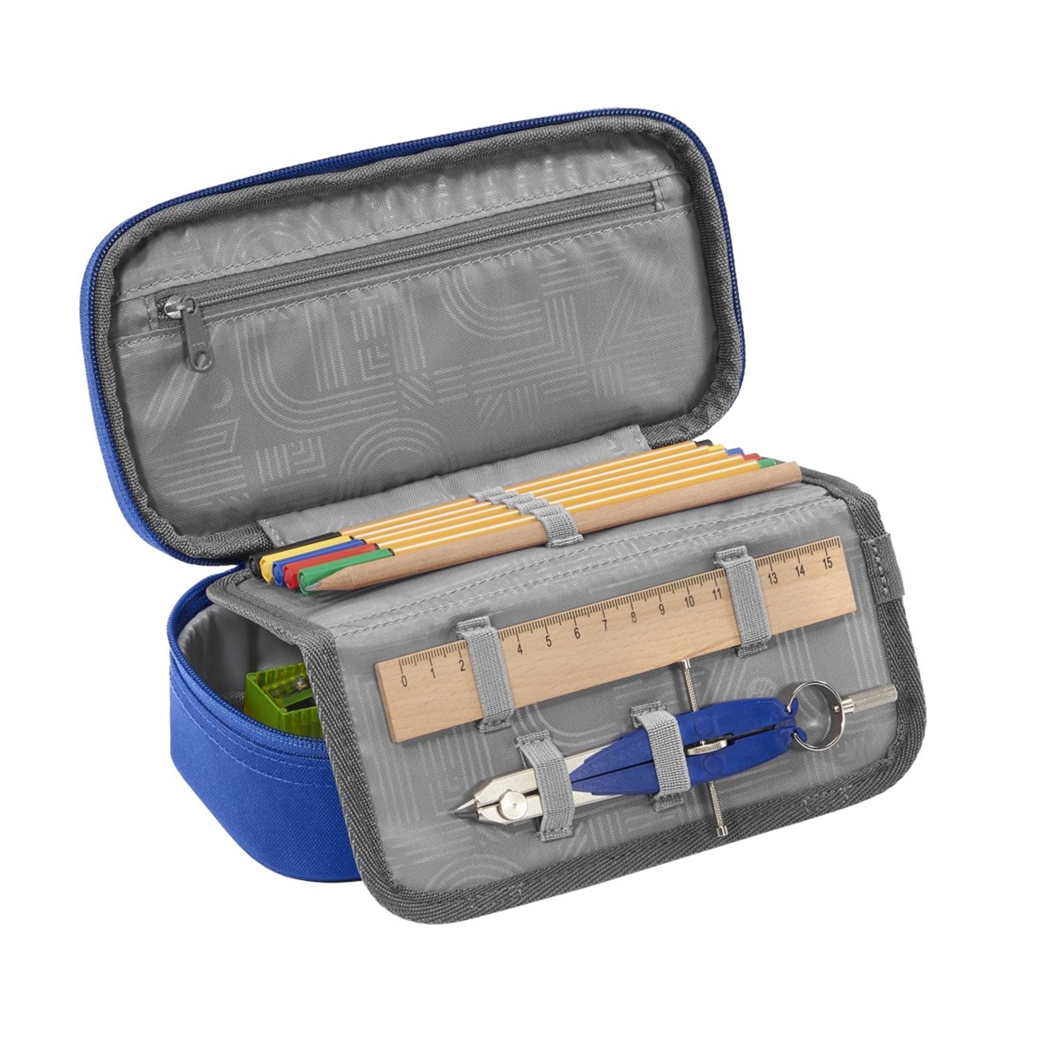 Coocazoo Schlamperetui, leer – All Blue – Kunststoff – 24,0 × 6,0 × 11,0 cm
