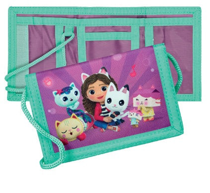 Undercover Brieftasche – Klettverschluss, Münzfach, Umhängegurt – Mehrfarbig – Polyester – Gabbys Dollhouse