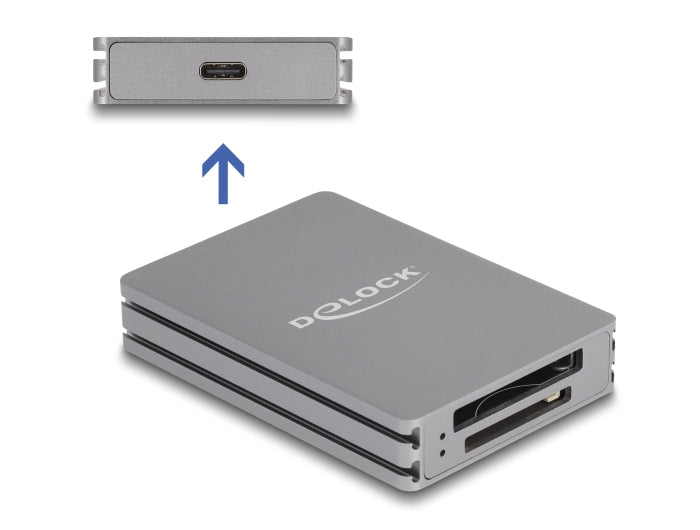 DeLOCK USB-Kartenleser USB-C – CFexpress Typ B, SD/SDHC/SDXC – USB 3.2 Gen 2 (10 Gbit/s) – LED-Anzeigen
