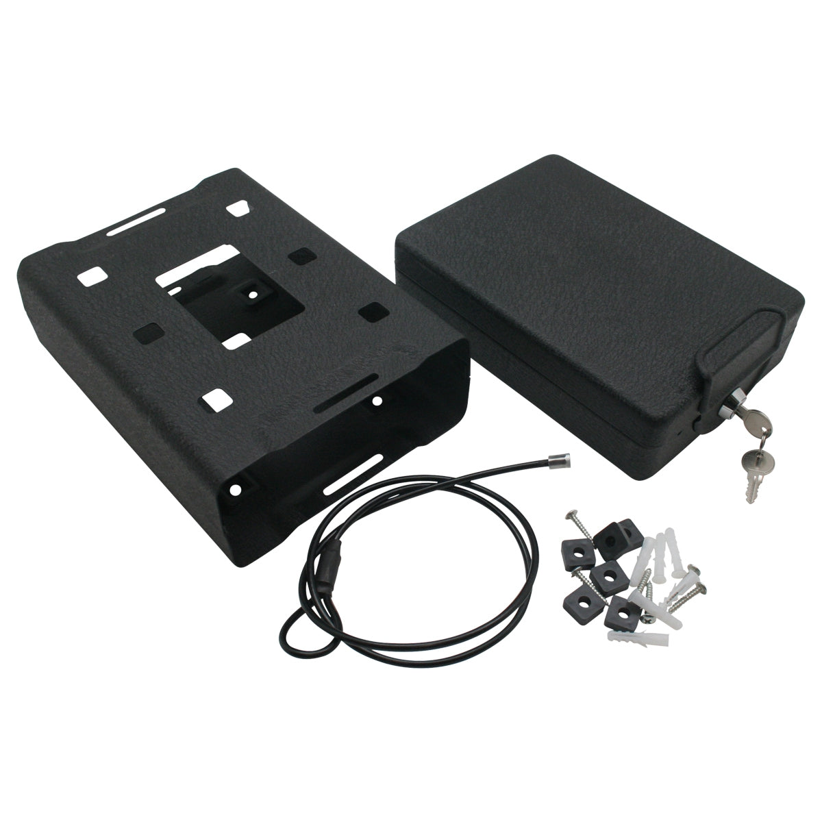 KH Security Tresor – Schlüsselschloss – 220 × 160 × 65 mm – Einbruchschutz – tragbar – Schwarz