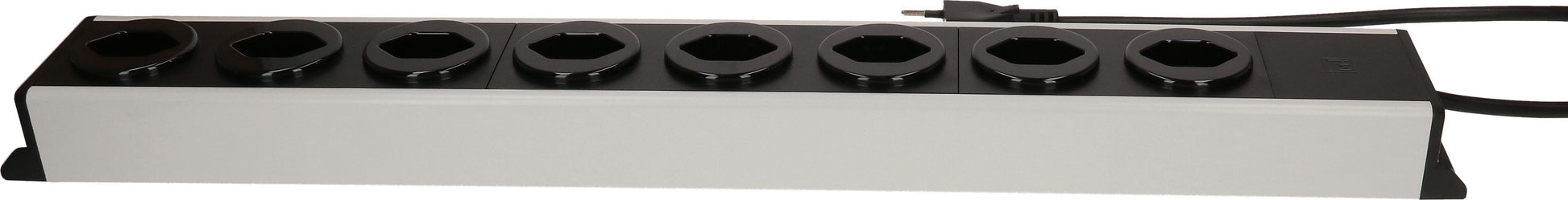 Max Hauri AG Max Hauri Power Line Steckdosenleiste – 8×T13, ohne Schalter, 1,5 m, Eingang T12, Überlastschutz – grau/schwarz
