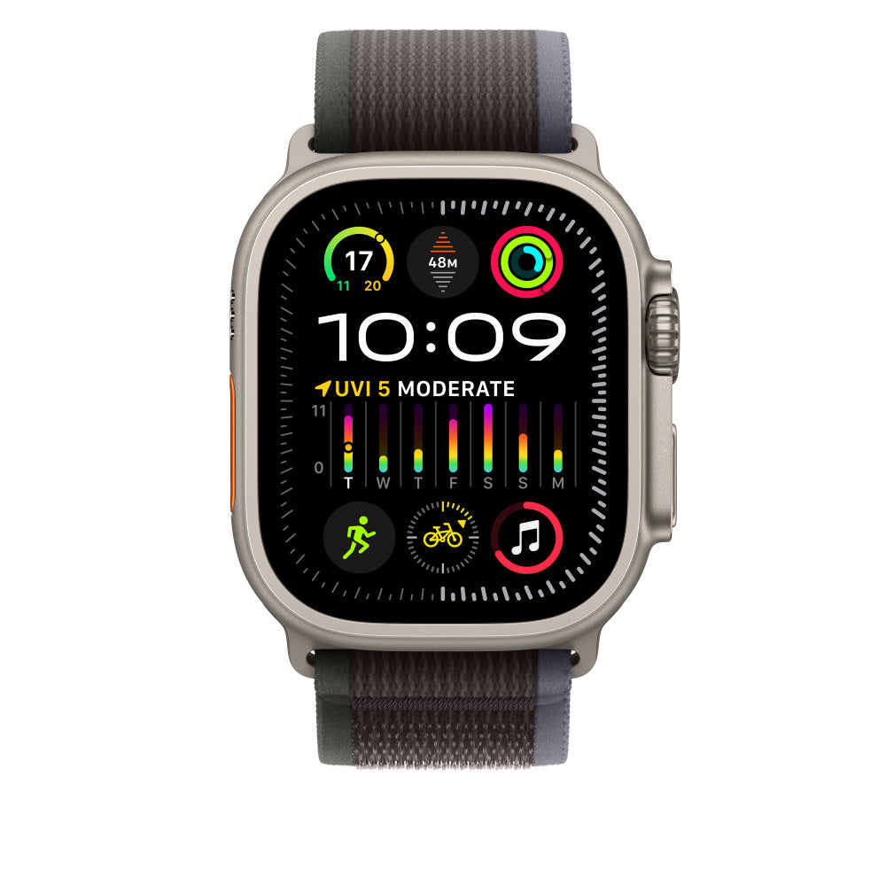 Apple Trail Loop – Schwarz/Blau, S/M – für Apple Watch 44/45/49 mm