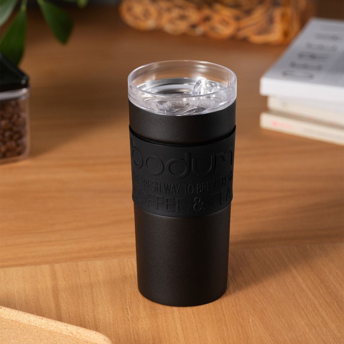Bodum Thermobecher 11093-01PS-10 – 350 ml, Ø 8,1 cm, H 17,6 cm, Kunststoff/Edelstahl, mit Deckel, doppelwandig
