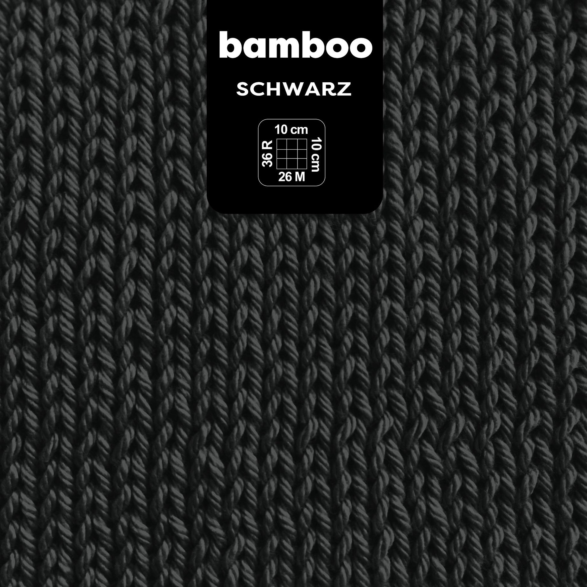 myBoshi Bambuswolle Schwarz – 50 g, 125 m, 60% Bambus/40% Baumwolle, Nadel 4 mm