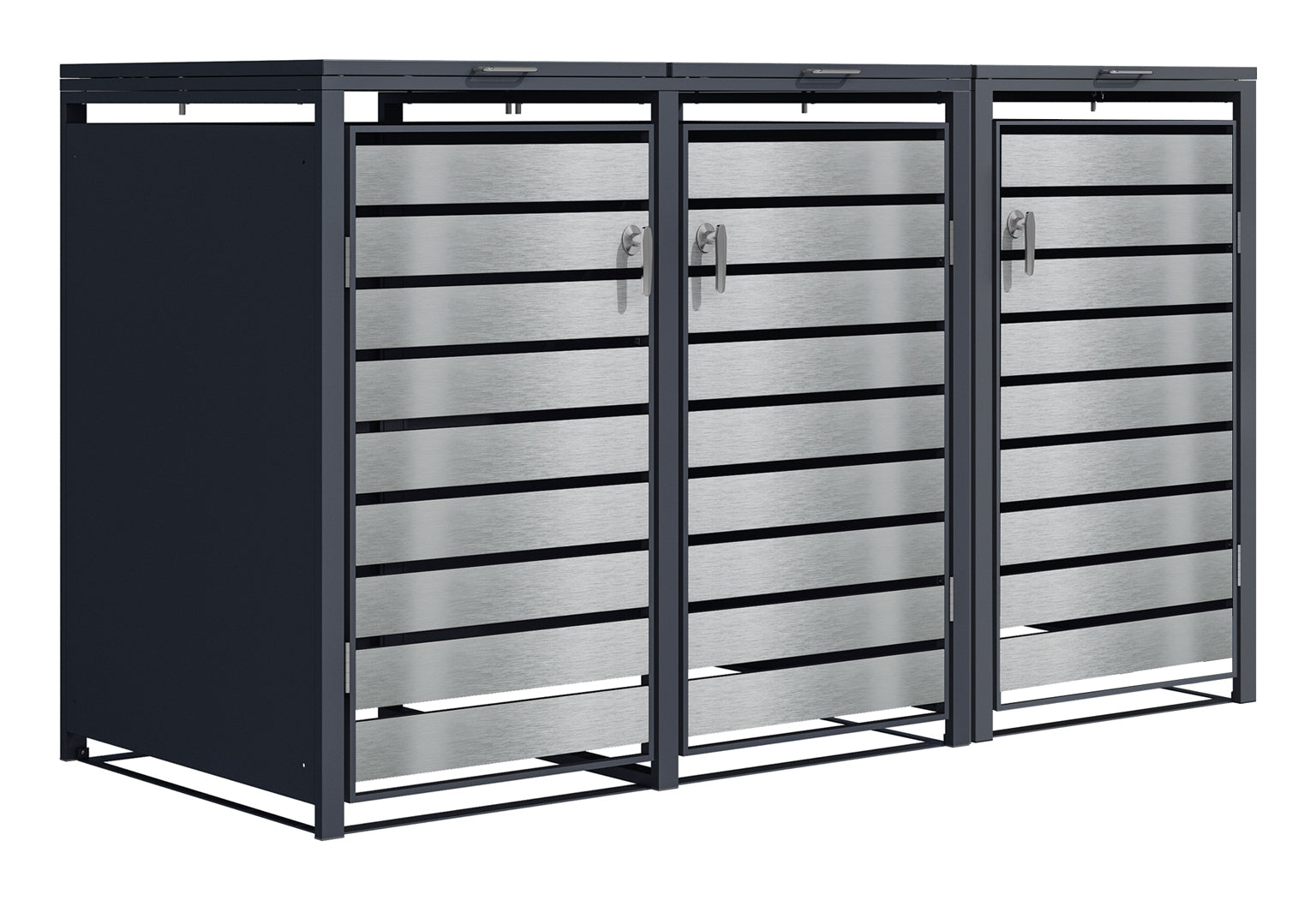 Phoenix Safe Co. GB3320ASK Mülltonnenbox – Stahl – Anthrazit/Silber – 2000 × 1160 × 800 mm