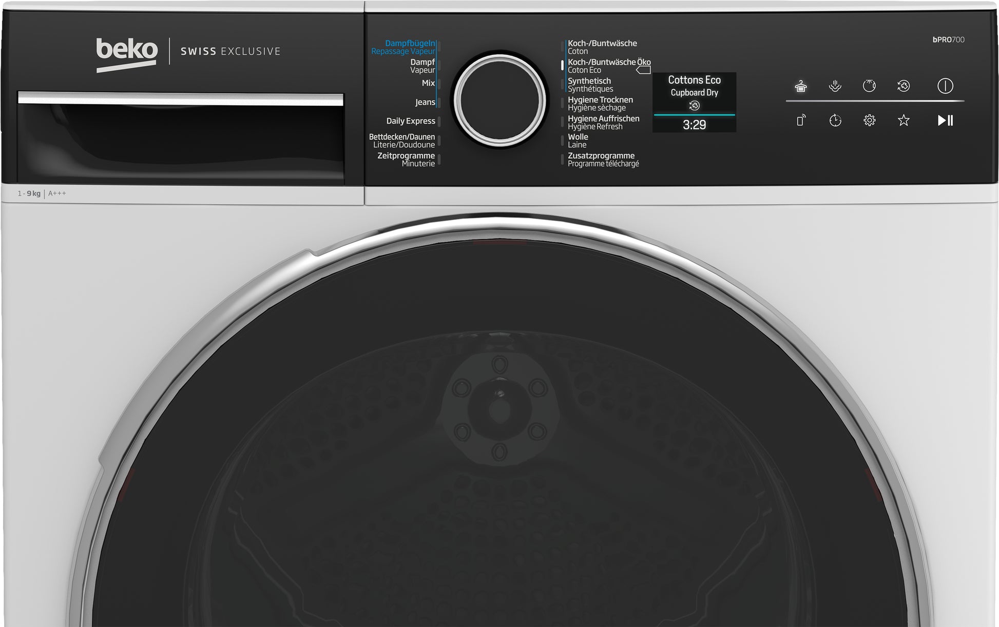 Beko Wäschetrockner TR710 – 9 kg, Wärmepumpe, Energieeffizienzklasse C, 63 dB – Weiss