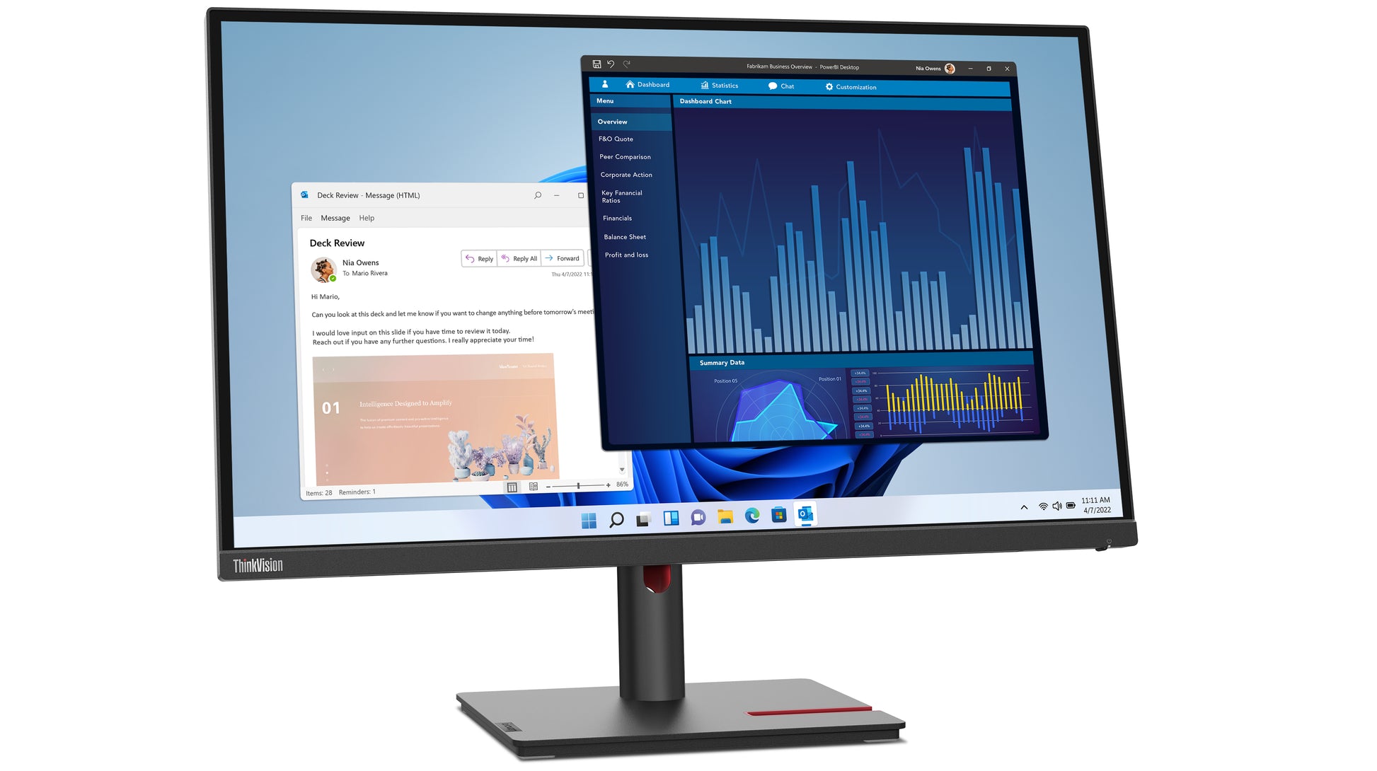 Lenovo ThinkVision T27P-30 – Monitor, 27" 3840 × 2160 (UHD 4K), IPS, 60 Hz, 350 cd/m², USB-C, USB-Hub, VESA 10