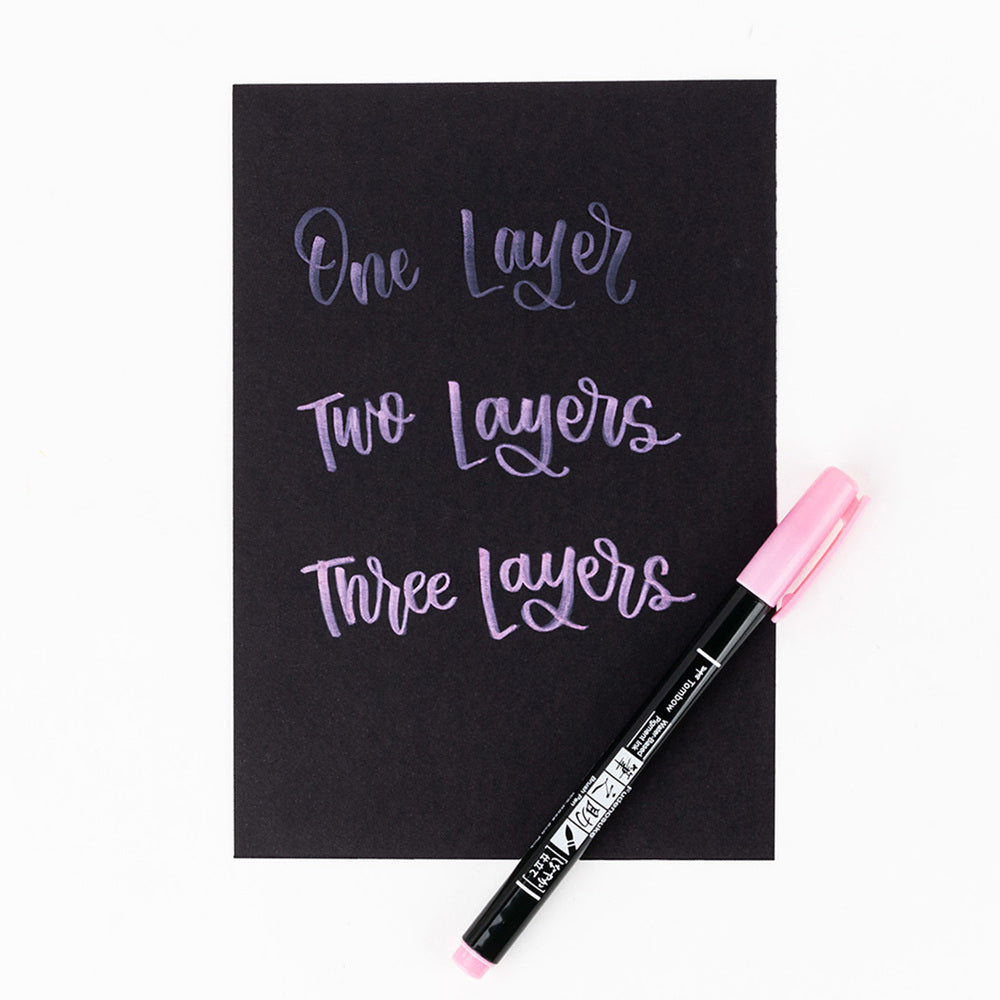 Tombow Fudenosuke Brush Pen Pastell – Pinselspitze, wasserbasiert, 6 Farben