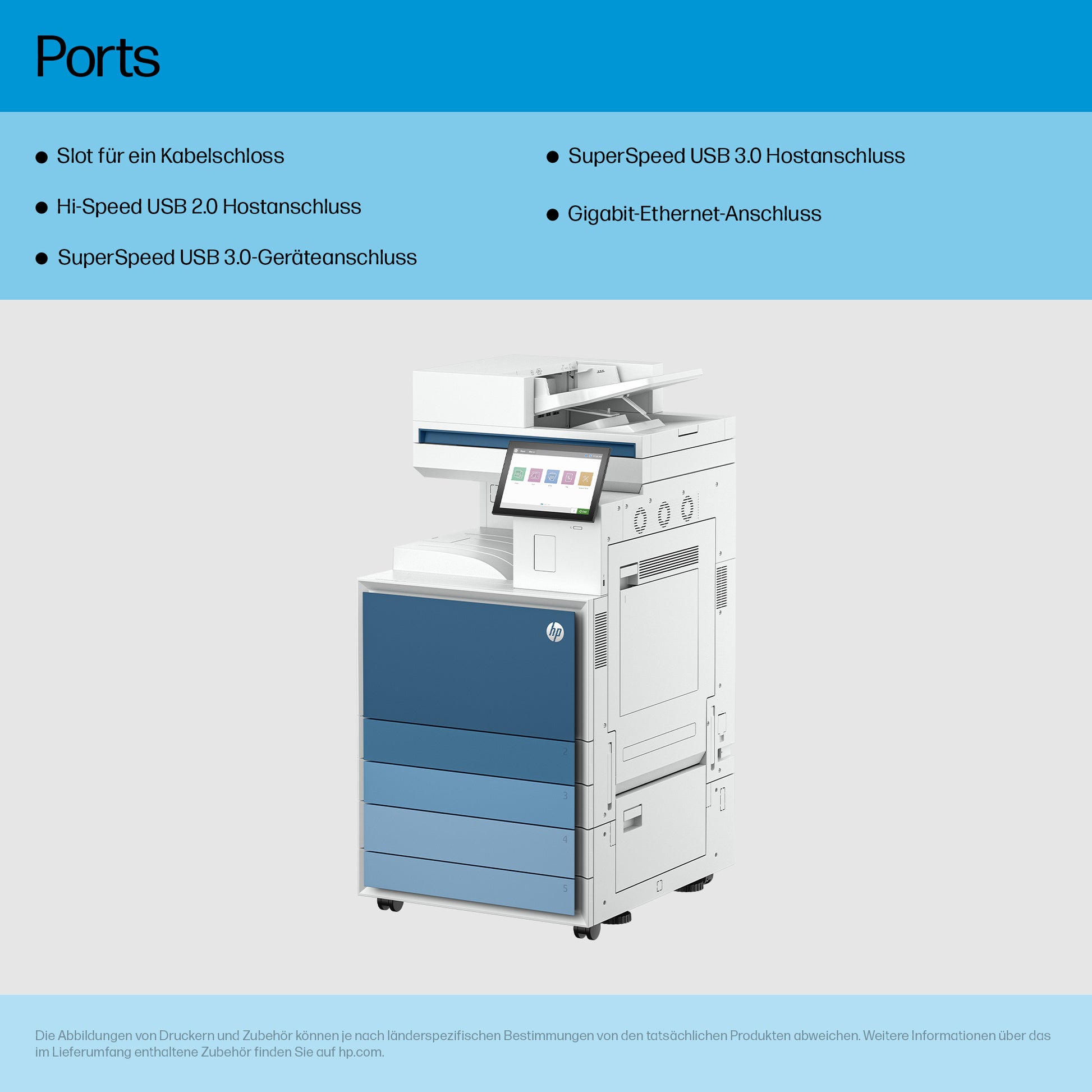 HP Enterprise 8601DN – S/W Laser-MFP A4, 3-in-1 – LAN – Duplex – 70 ppm S/W